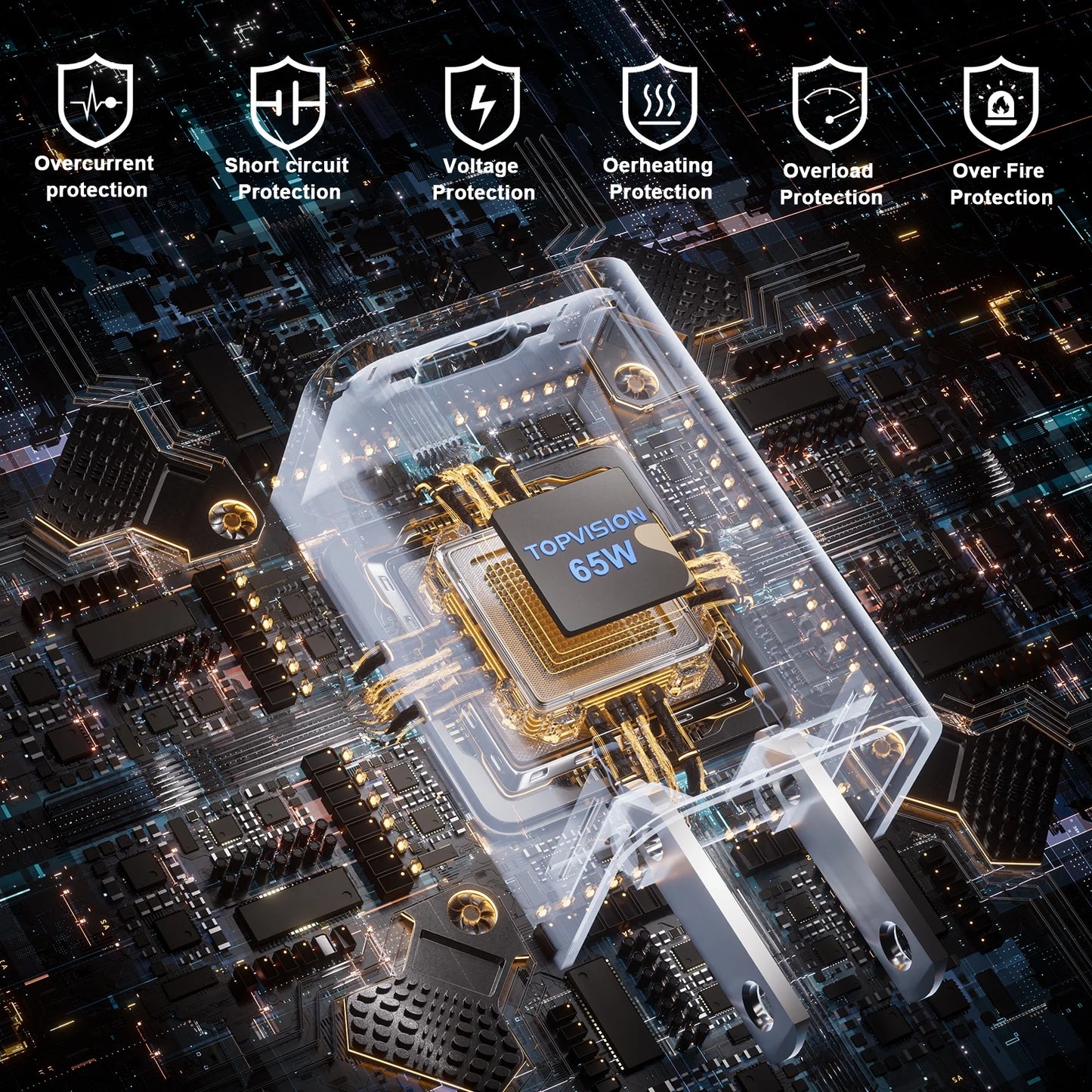 USB-C Charger Block 65W, Fast Charging Wall Charger Adapter for Apple, Android, 1 Pack